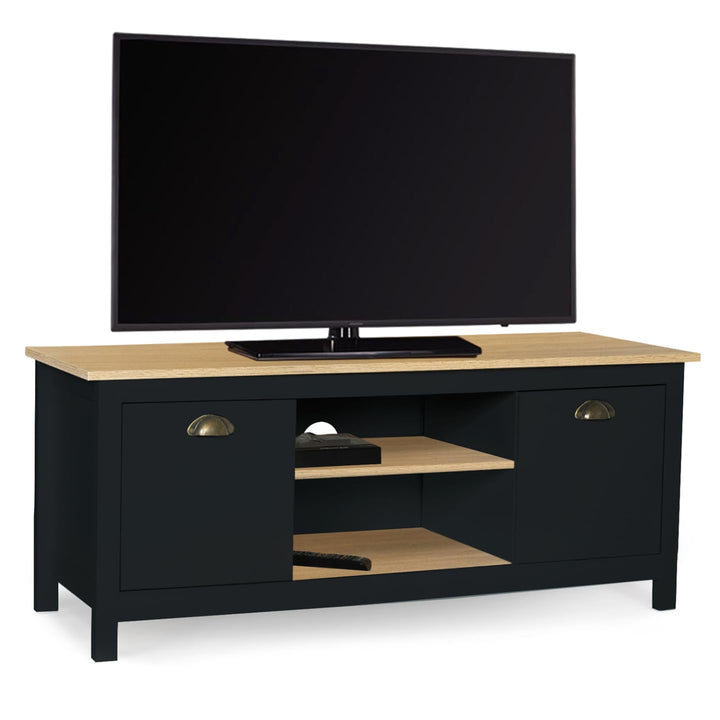 IDMarket TV-Schrank, 113 cm, ISIS-Kampagne, Holz und Schwarz