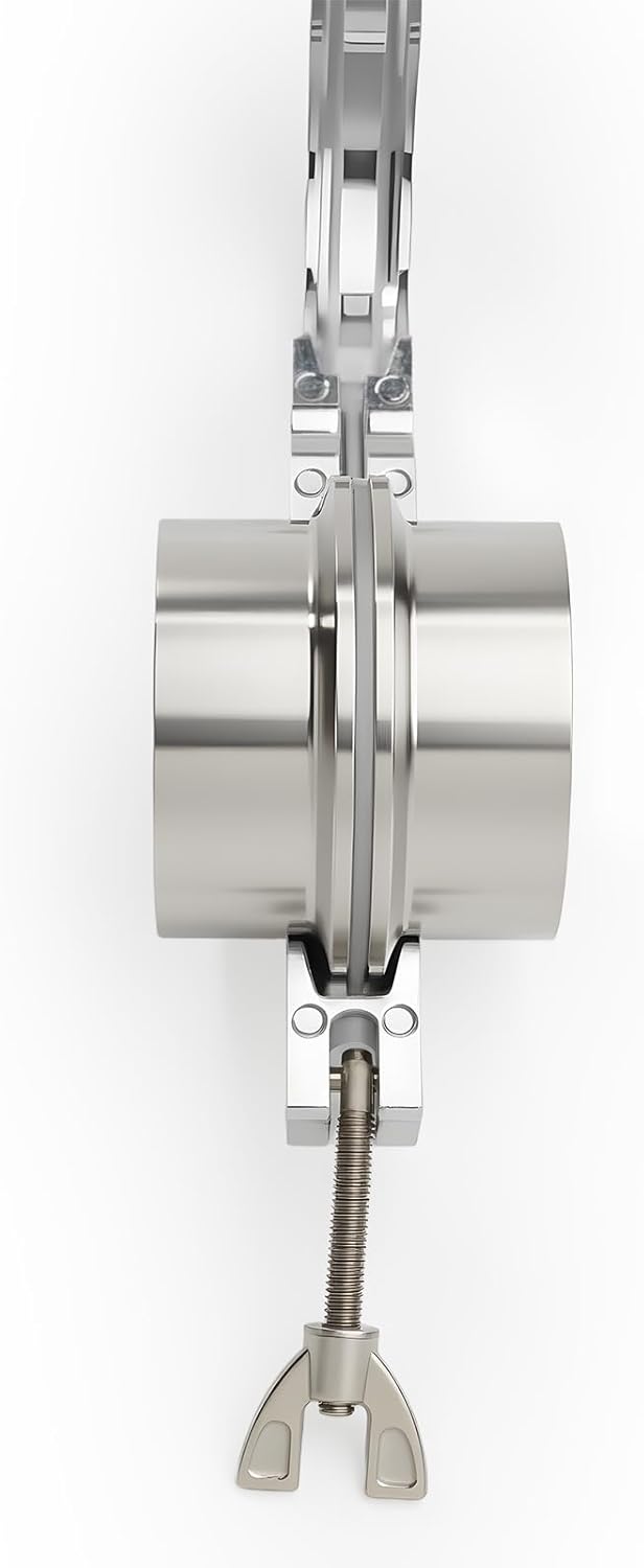 2 Stück KF50 Aluminium-Vakuumklemme + KF Edelstahl-Zentrierring mit O-Ring, KF50