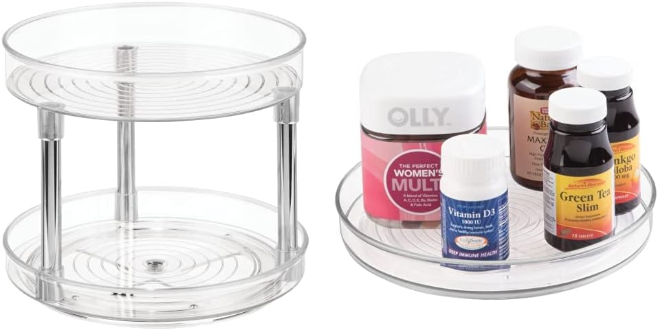 iDesign 56600 Küchen Organizer, grosser Drehteller mit 2 Ebenen aus BPA-freiem Kunststoff 23 cm & 58