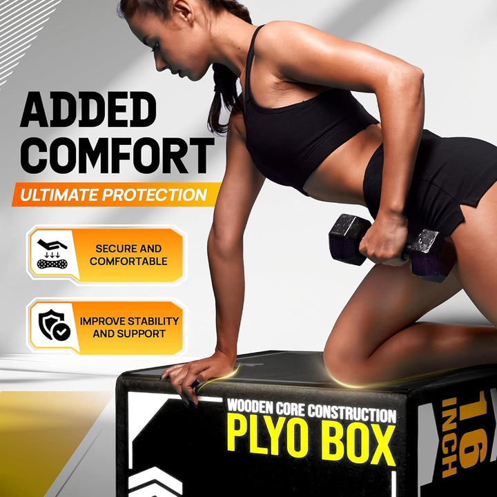 Yes4All 3 in 1 Soft Plyo Box mit Holzkern, Sprungbox, Plyometric Box Plattform für Sprungtraining, H