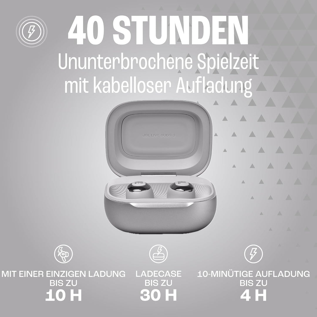 JBL Live Buds 3, Wireless Earbud-Kopfhörer mit Bluetooth, 40 Stunden Akkulaufzeit, True Adaptive Noi