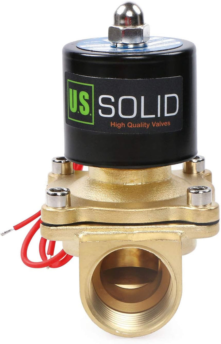 U.S. Solid 1" G 220V AC Messing Magnetventil Direktgesteuert für Wasser Luft Gas Öl NC Messing 1", M