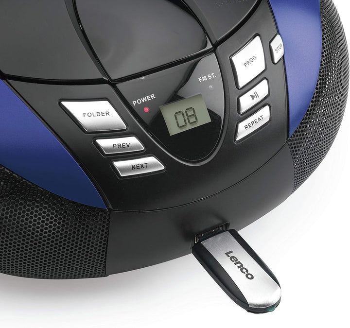 Lenco SCD-37 - CD-Player für Kinder - CD-Radio - Stereoanlage - Boombox - UKW Radiotuner - USB Ansch