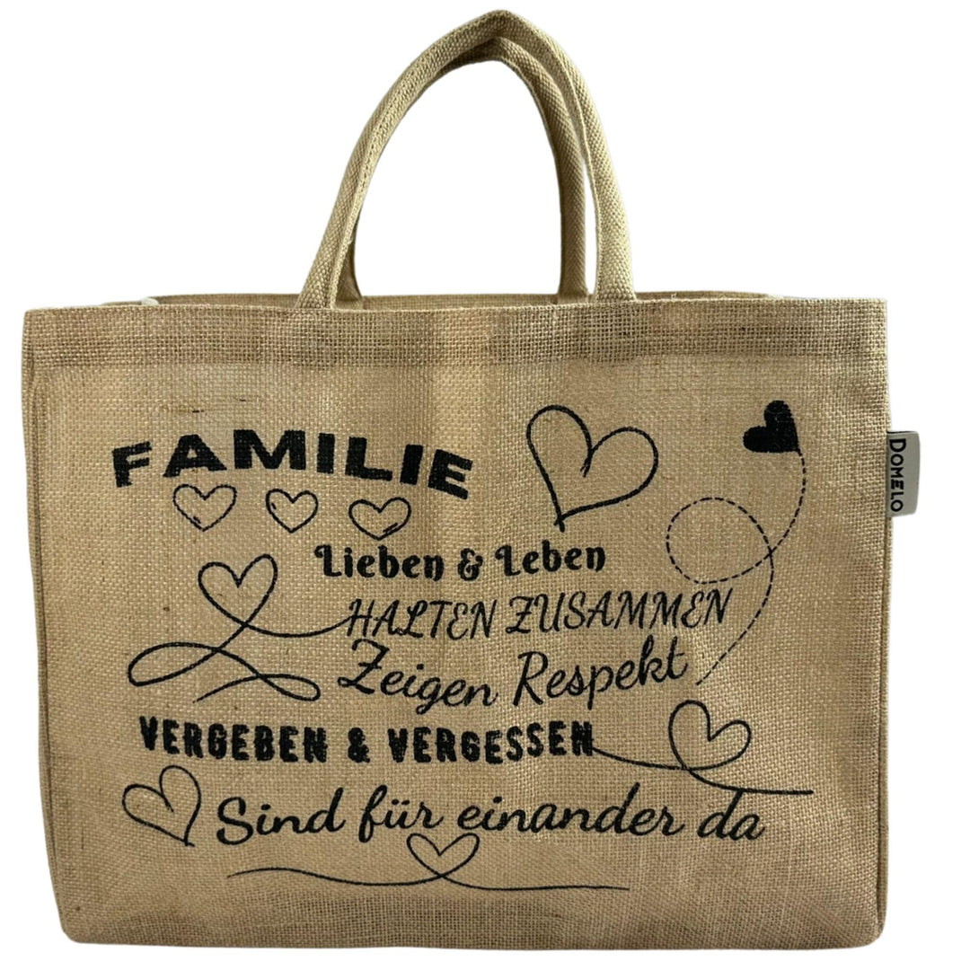 Domelo Einkaufskörbe. Bedruckte Einkaufstasche. Jute Tasche gross. Korbtasche, wasserabweisenden Str