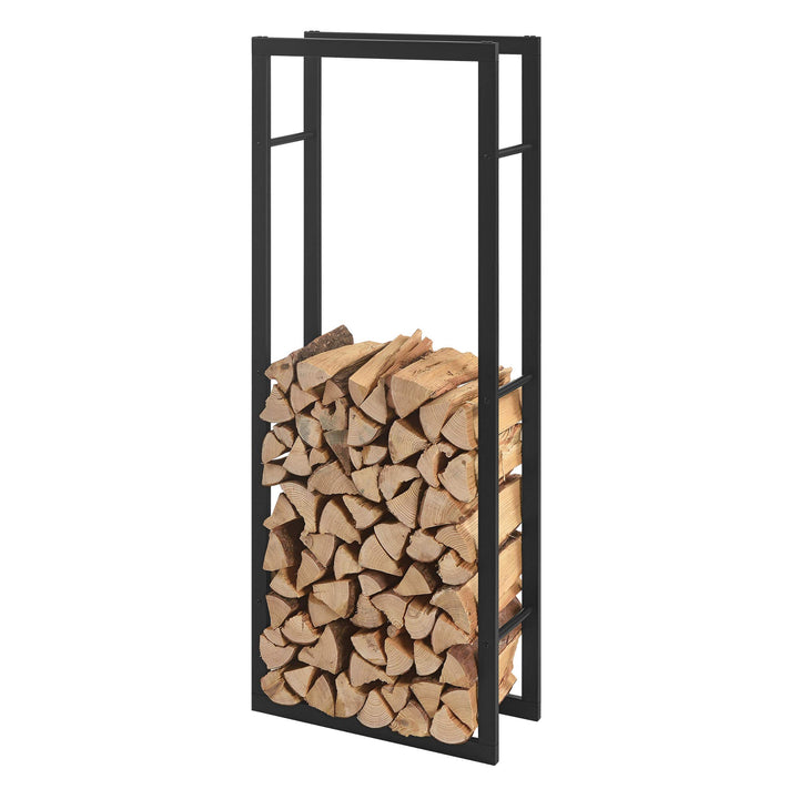 [en.casa] Kaminholzregal Täby Brennholzregal innen aussen Metall 60 x 25 x 150 cm Holzunterstand Sta