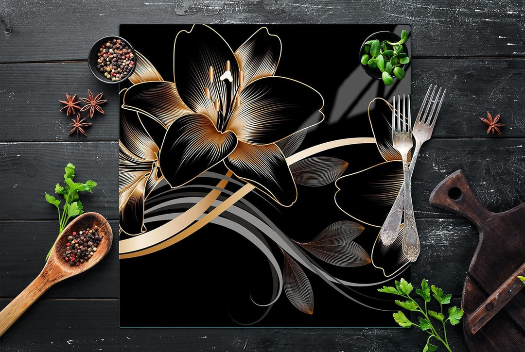 DarHuas Herdabdeckplatte 50x52 cm 1-teilig Ceranfeldabdeckung Induktion Herdschutz Spritzschutz Glas