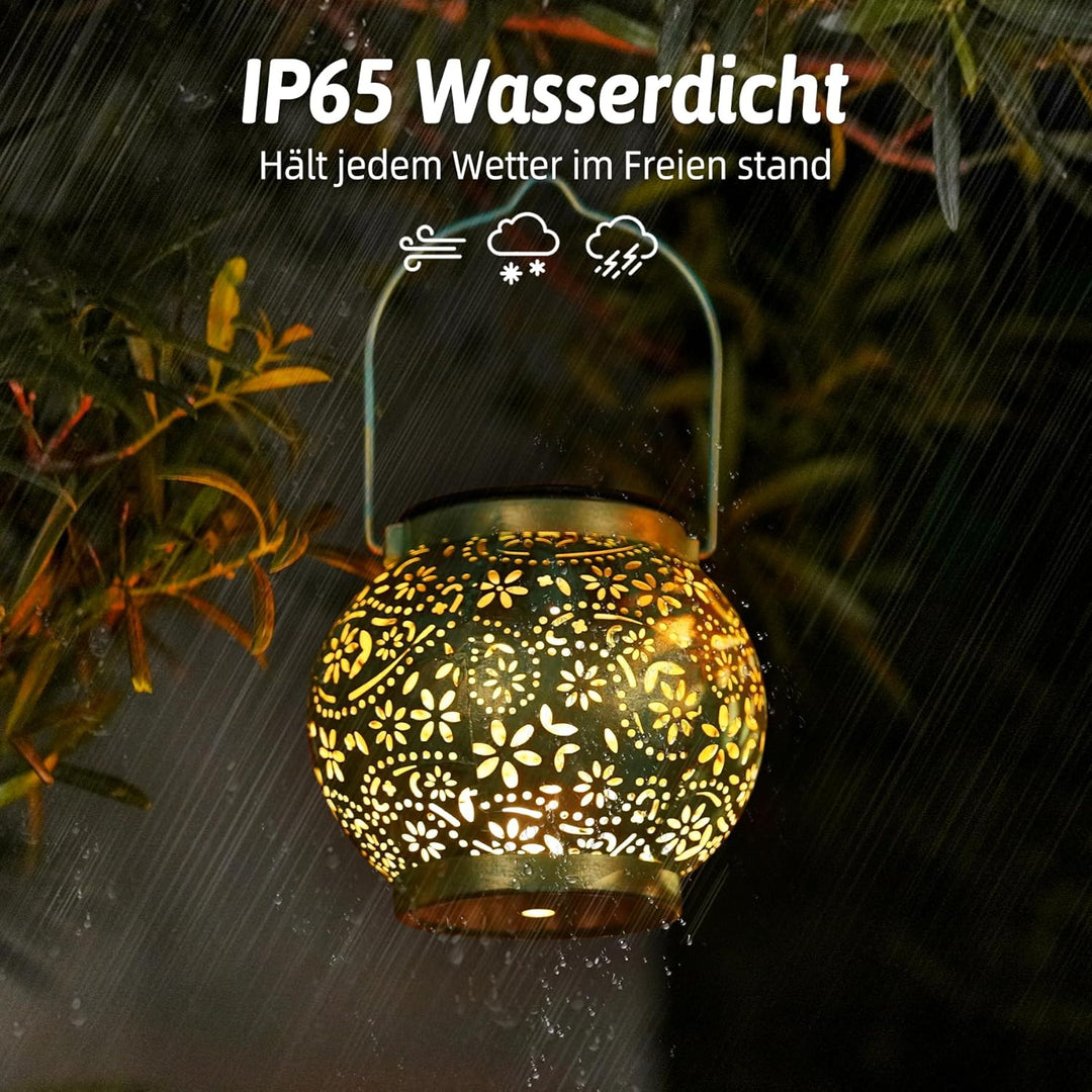 Geschenke für Frauen, JOYCREATOR Solarlaternen für Aussen 2 Stück, IP65 Wetterfest Solar Laterne für