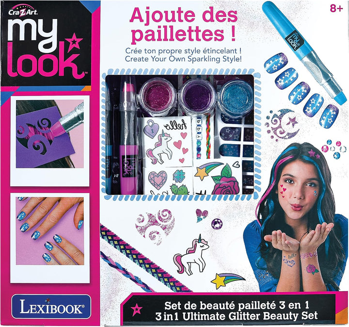 Lexibook, 3-in-1 Beauty-Set, blau/pink/lila, CRSS18 | blau/pink/lila