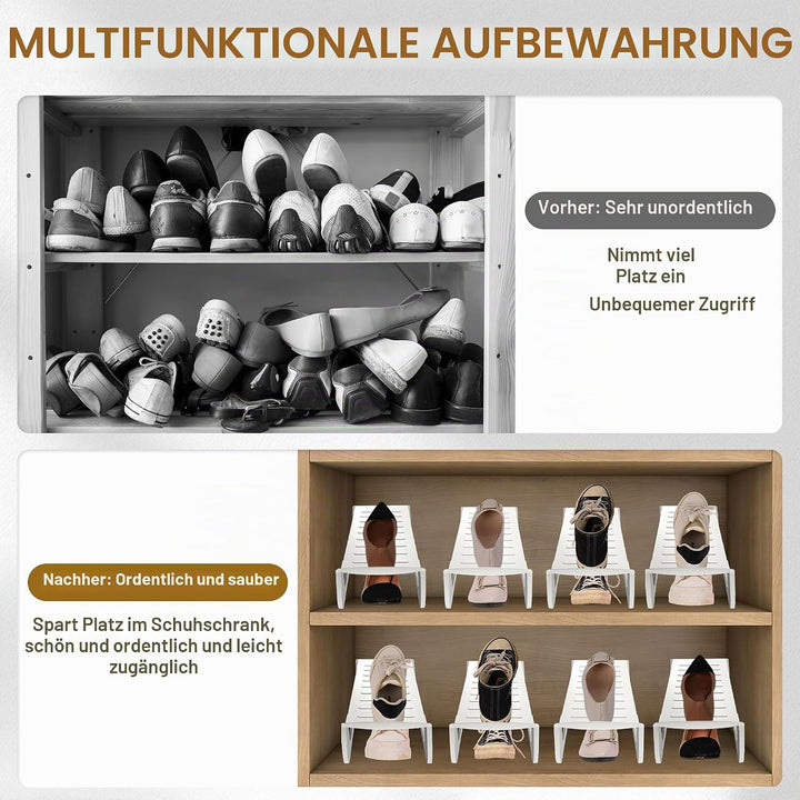 AufuN 10 Stück rutschfest Schuhstapler Schuhschlitze PP Anti-rutsch Schuhhalter Schuhregale Platzspa