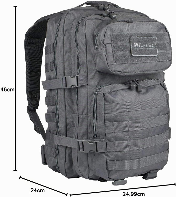 Mil-Tec US Assault Pack Tagesrucksack • Taktischer Militär Rucksack mit MOLLE-System • Kompakter Bun