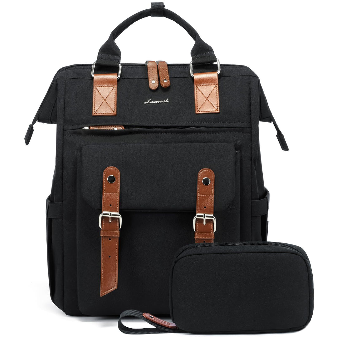 LOVEVOOK Rucksack Damen, Gross 17 Zoll Laptop Schulrucksack Mädchen Teenager mit Datenkabel-Beutel,