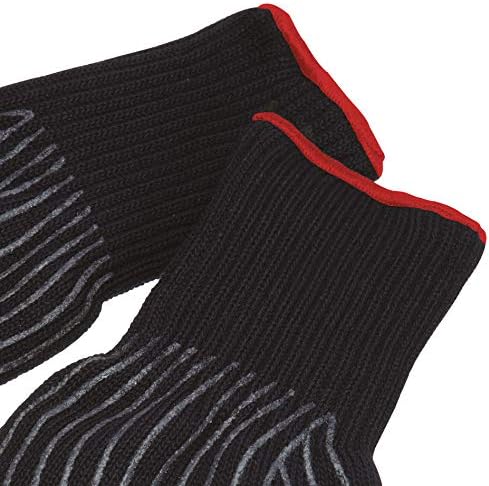 KitchenCraft Professionelle Ofenhandschuhe mit Hitzeschutz, Silikon, Schwarz, aus schwer entflammbar