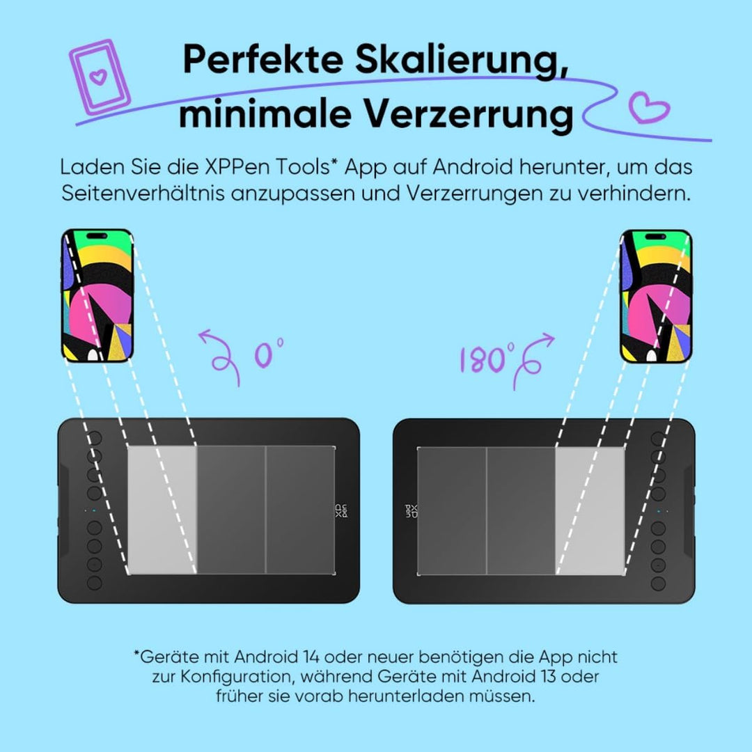 XPPen Deco Mini7W V2 Wireless Grafiktablett 7 Zoll Bluetooth, Stylus EMR 16.384 Druckstufen, Akku 10