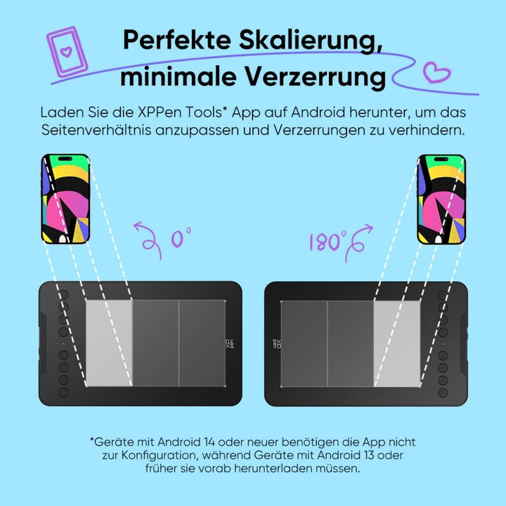 XPPen Deco Mini7W V2 Wireless Grafiktablett 7 Zoll Bluetooth, Stylus EMR 16.384 Druckstufen, Akku 10