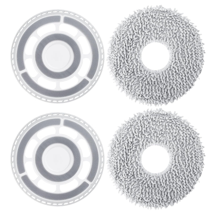 Mopptücher mit Ersatzhalterung, Wischplatten für Roborock QRevo Curv/QRevo Edge/Saros 10R/Qrevo S5V/