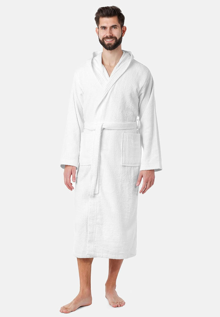 Ladeheid Herren Frottee Bademantel aus 100% Bio-Baumwolle LA40-224 XL Weiss (P01), XL Weiss (P01)