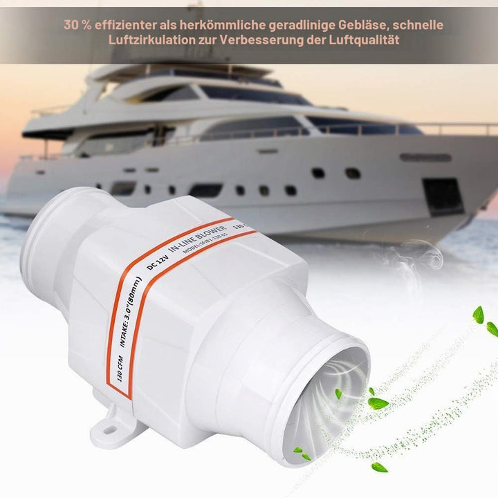 12V DC Luftgebläse, 75 mm Abluftventilator Rohrventilator Mute Starker Ventilator Rohrlüfter Schlauc