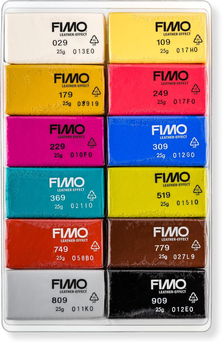 STAEDTLER 8013 C12-2 FIMO Leather-Effect ofenhärtende Modelliermasse (für kreative Objekte im Leder-