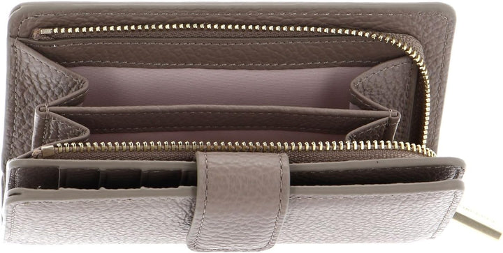 Coccinelle Metallic Soft Mini Wallet Grained Leather Warm Taupe