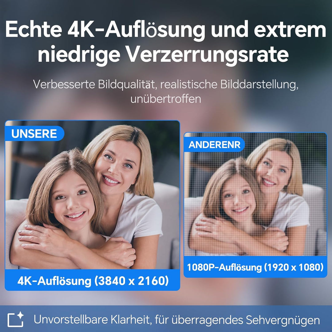 N newline PC Webcam 4k/30fps mit 2 Mikrofonen mit Rauschunterdrückung, Autofokus, Lichtkorrektur, mi