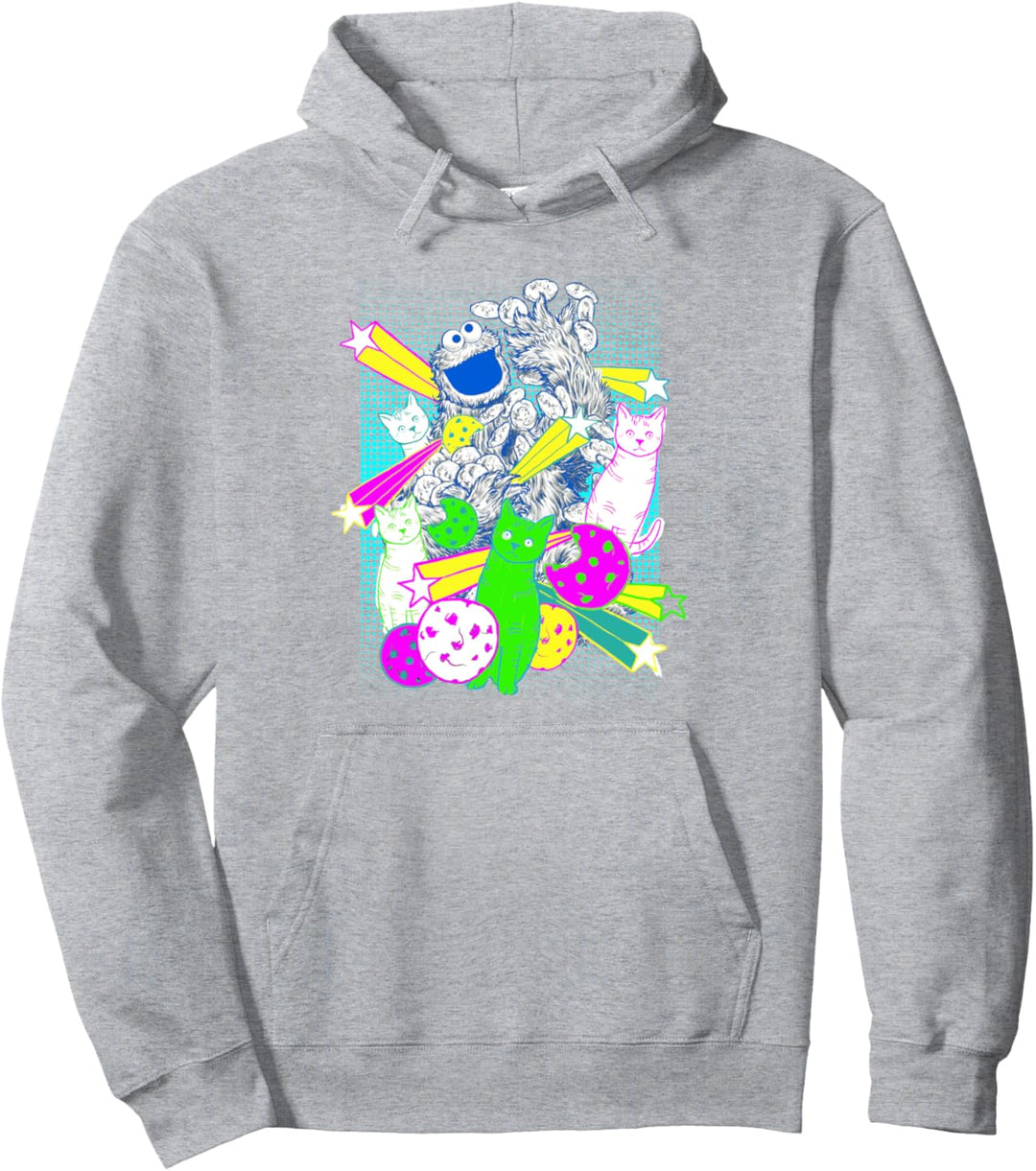 Sesame Street Cookie Monster and Cats Pullover Hoodie