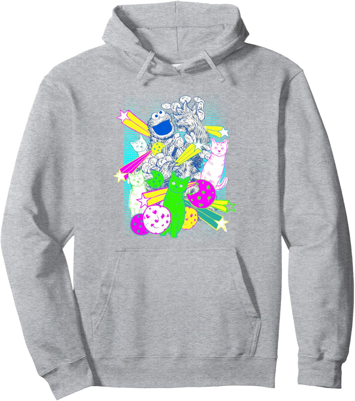 Sesame Street Cookie Monster and Cats Pullover Hoodie