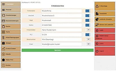 WIN Kassensoftware BlitzKasse Restaurant L für Gastronomie. 75 Tische, 3 Bondrucker. GDPdU, GoBD, TS