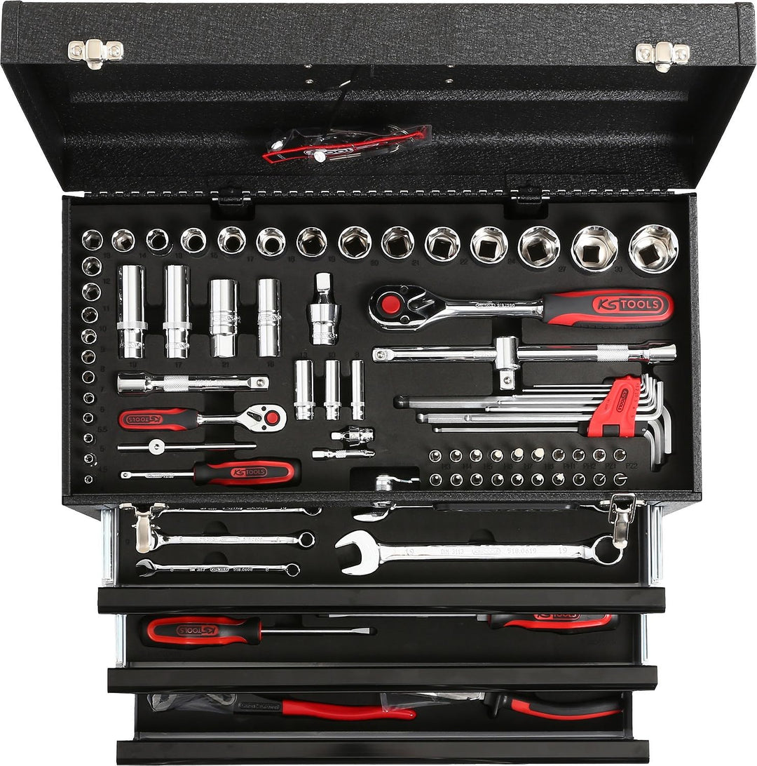 KS Tools 918.0200 1/4"+1/2" CHROMEplus Universal-Werkzeug-Satz, 99-tlg.