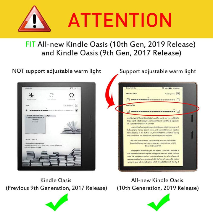 CASEBOT Hülle kompatibel für Kindle Oasis 10. Generation (2019 Modell) und 9. Generation (2017 Model