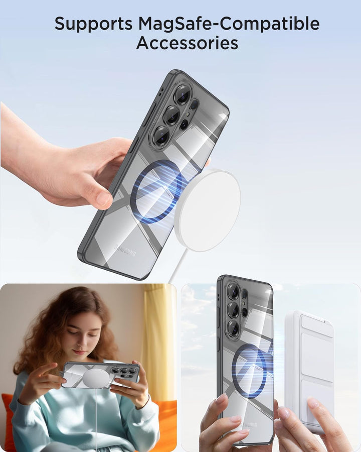 Miimall Ultradünn Handyhülle Kompatibel mit Samsung Galaxy S26 Ultra Hülle Transparent Mag Safe, PC+