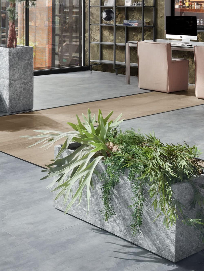 Pflanzwerk® Pflanzkübel Fiberglas Lava HELLGRAU TUB 17x50x17cm *Frostbeständige Blumenkübel* *Deutsc