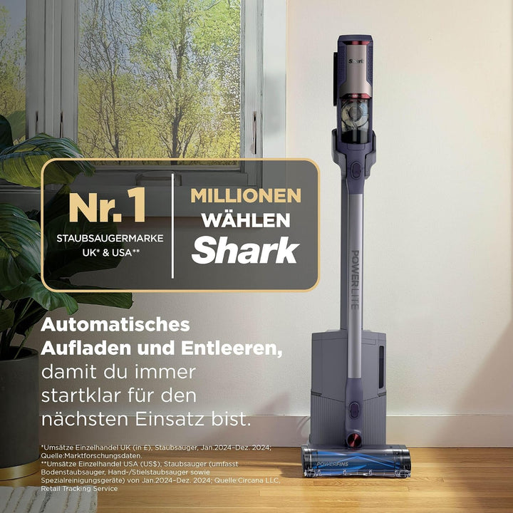 Shark PowerLite Clean &amp; Empty Pet, Akku-Staubsauger mit automatisch entleerender Basisstation, einfa