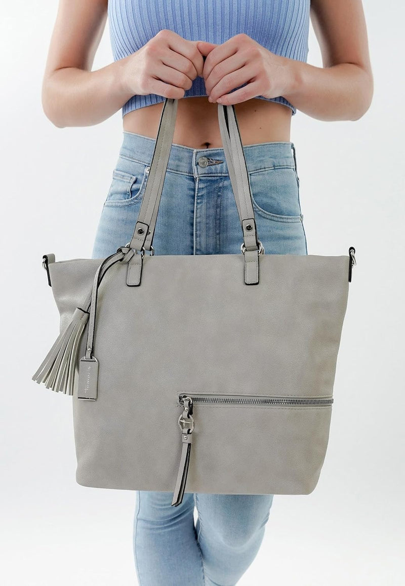 Tamaris Shopper TAS Nele 32803 Damen Handtaschen Uni Einheitsgrösse Lightgrey 810, Einheitsgrösse Li