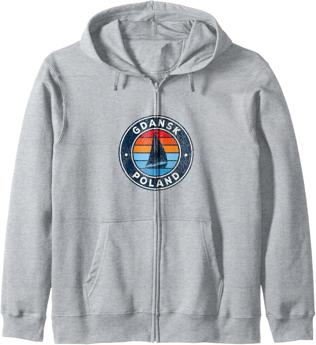 Danzig Polen Vintage Segelboot Retro 70er Jahre Kapuzenjacke