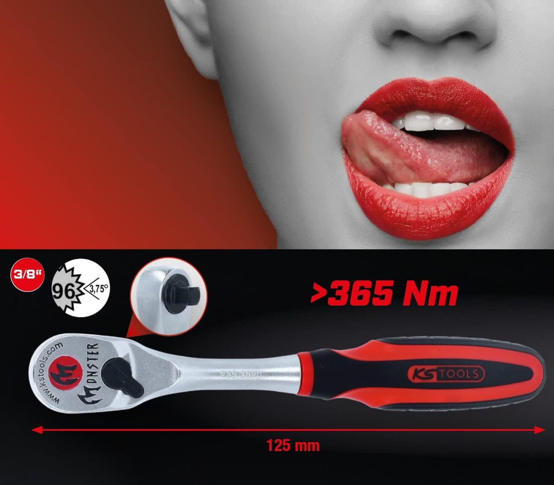 KS Tools 935.3890 3/8" Monster Umschaltknarre, 100 Zahn