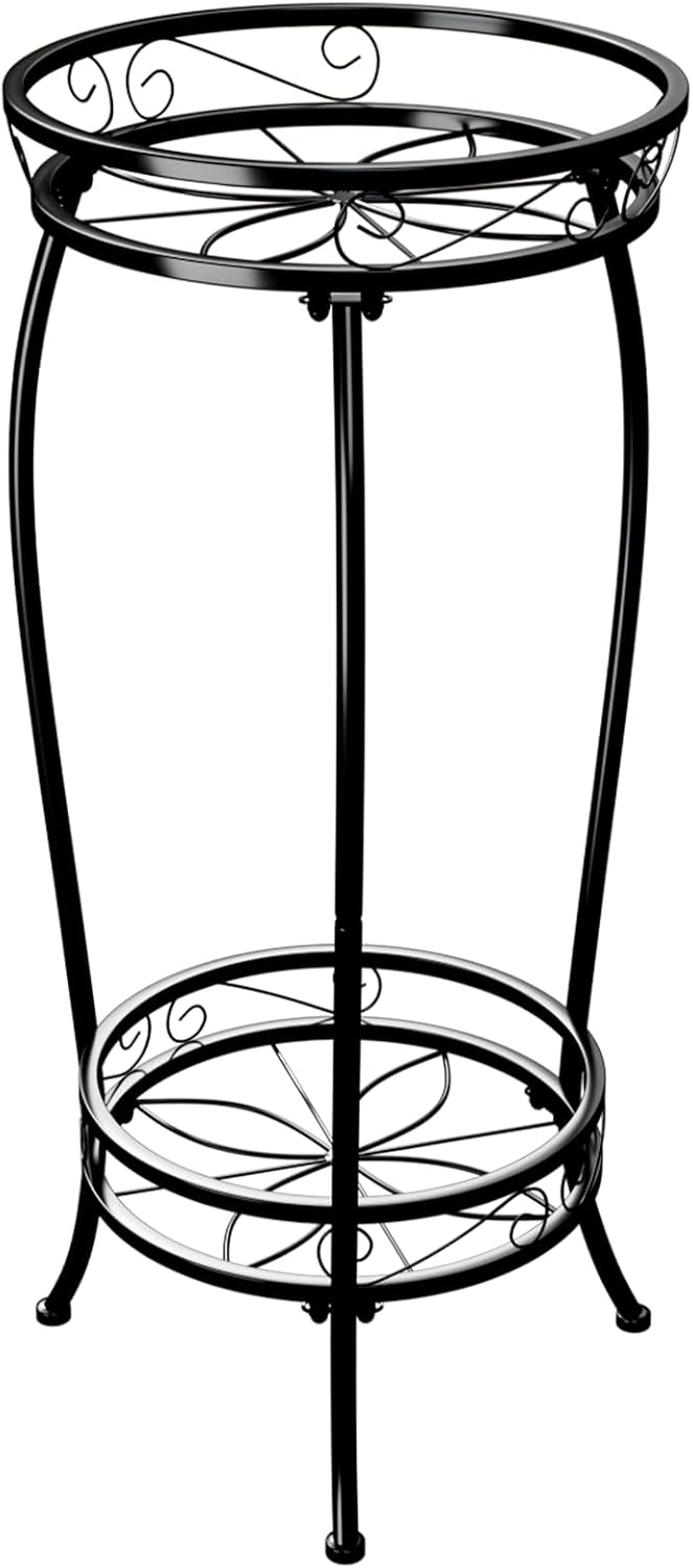 Bamworld Blumenständer Metall Pflanzenständer Blumenhocker Schwarz Hoch Zimmer Deko （30x30x70cm）
