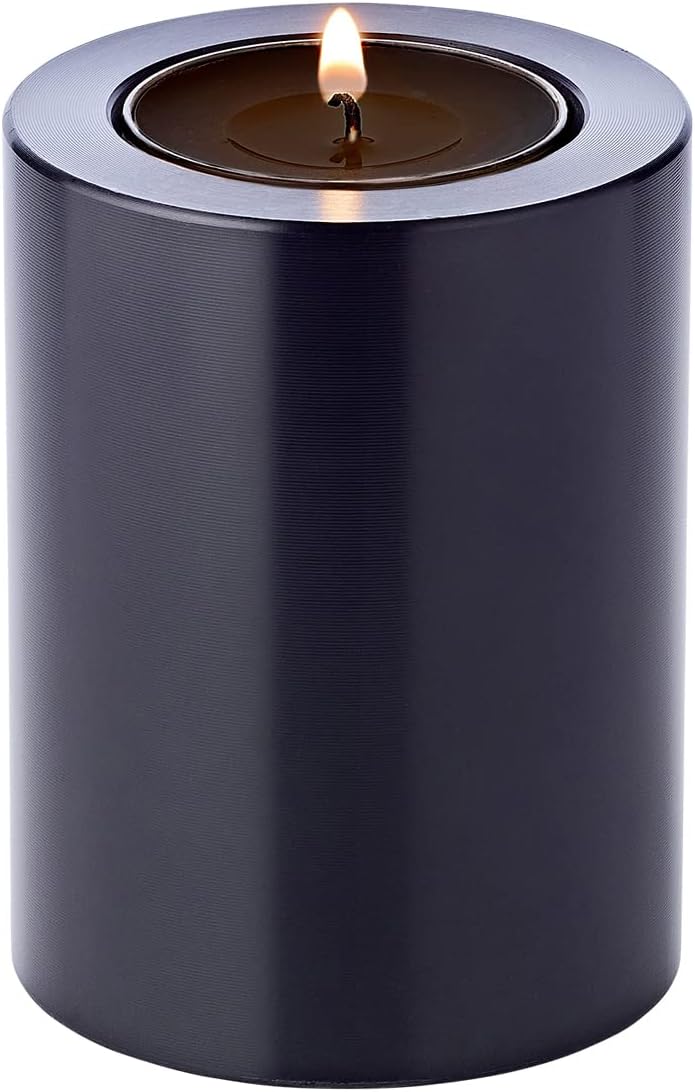 EDZARD 3er Set Teelichthalter Dauerkerze Cornelius Schwarz (Ø 6cm, Höhen 6, 8 und 10 cm) hitzebestän
