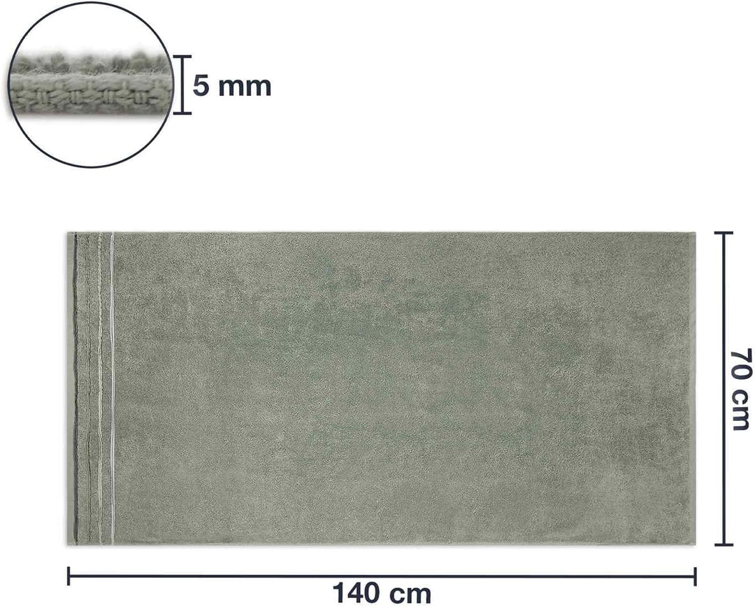 WohnDirect Duschtuch Set 2 teilig - 2 Badetücher (70x140) - Frottee 100% Baumwolle - Grau 2 Badetüch