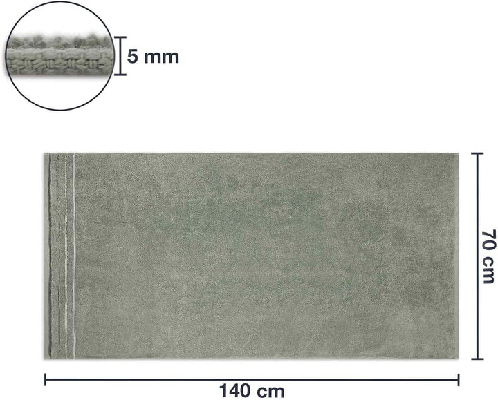 WohnDirect Duschtuch Set 2 teilig - 2 Badetücher (70x140) - Frottee 100% Baumwolle - Grau 2 Badetüch