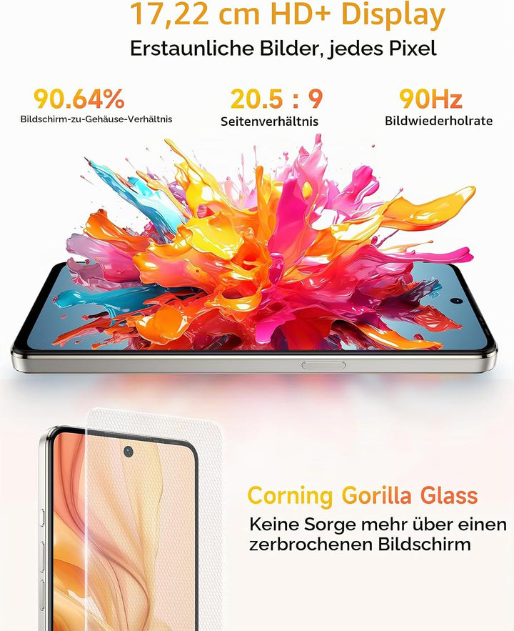 Ulefone Note 18 Pro Handy ohne vertrag, 64MP+50MP+32MP Kamera 12GB+256GB/SD-2TB Android 14 Smartphon