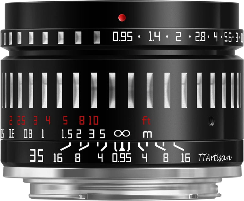 TTArtisan 35mm F0.95 APS-C Manueller Fokus Kameraobjektiv, super grosse Blende, Retro-Stil, leichtes