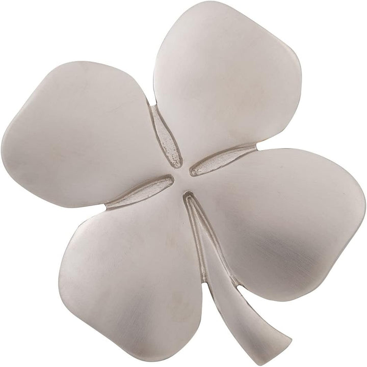 Exclusively Irish Kleeblatt Glücksklee Wandbehang mit Irischem Segen, Satiniertes Nickel 11x11 cm, S