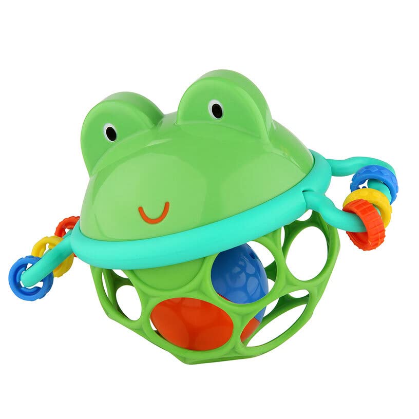 Bright Starts, Oball, Greifball mit Glockenball, Greifring und Schiebekugeln im flexiblen, leicht gr