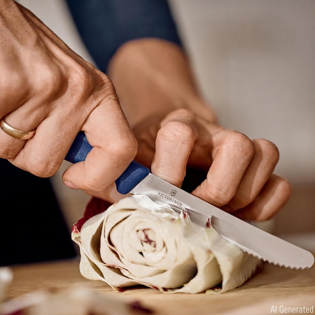 Victorinox 6 Stück Tafelmesser - Tomatenmesser Swiss Classic mit Wellenschliff rostfrei - Swiss Made