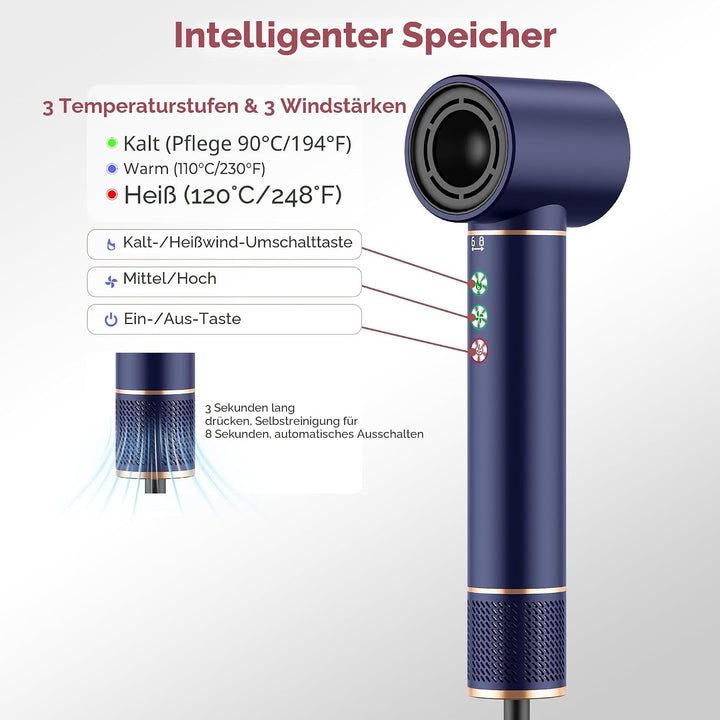 Air Styler 7 in 1 Airbrush Haarstyler Hair Styler mit 110000 U/Min Haartrockner 1300W High Speed Föh