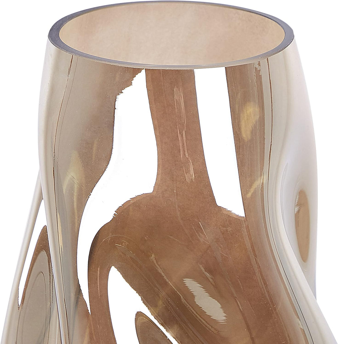 Deko Blumenvase Glas braun 27 cm geschwungen mit breiter Öffnung Modern Imeros