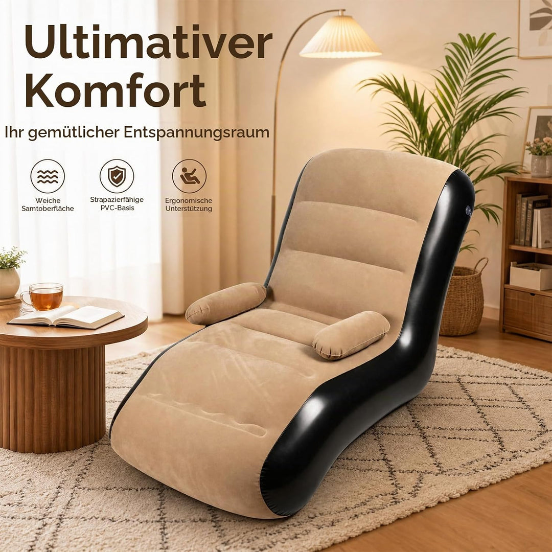 Aufblasbares Sofa Camping mit Fusspumpe-Camping Sofa Aufblasbares Luftsofa