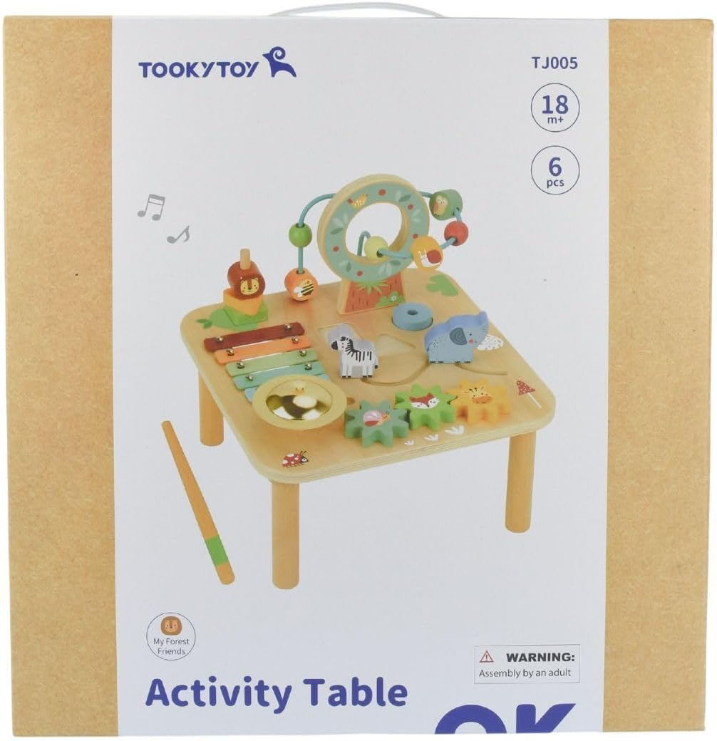 TOOKY TOY Holzspielzeug Kinder Viereckiger Tisch Activity - Forest