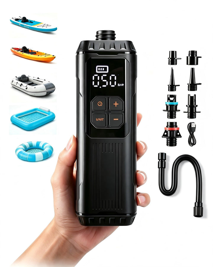 Mini Paddle Board Pumpe, Tragbare SUP Luftpumpe mit Akku, Leichte Elektrische Inflator 12PSI Automat