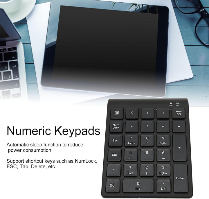 Goshyda Kabelloser Ziffernblock, 27 Tasten Wireless Number Keypad Tragbare Tastaturerweiterungen Num